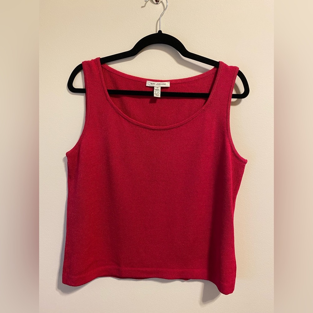 St John Berry Knit Tank Top